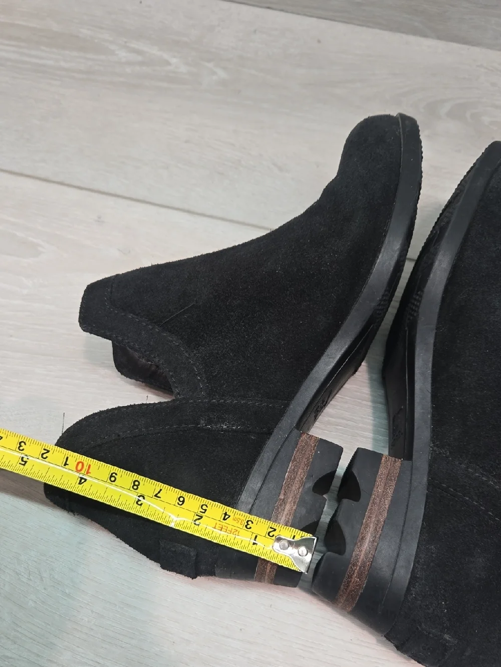 Sorel Women Cur Out Side Ankle Black Suede  Boots Shoes Sz 6